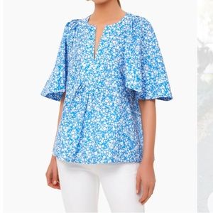 Tuckernuck + Cameran Eubanks Blooms on Broad Finley Flutter Sleeves Top, Med.